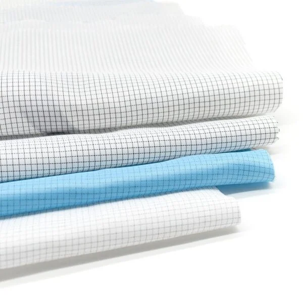 0.25 CM Polyester Flame Retardant Plaid Antistatic Fabric - 图片 7